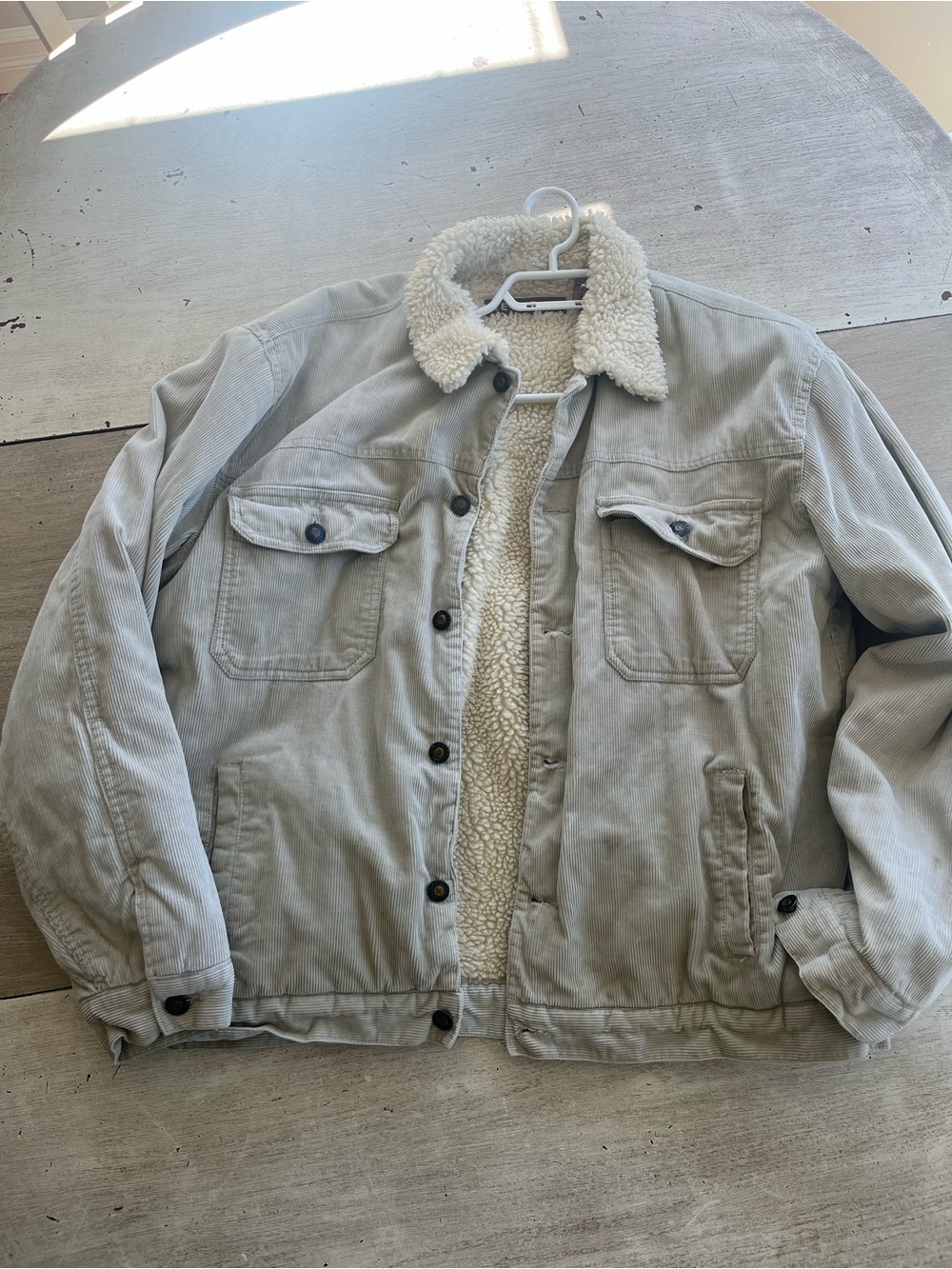 Men's Sherpa-Lined Corduroy Jacket - Light Tan